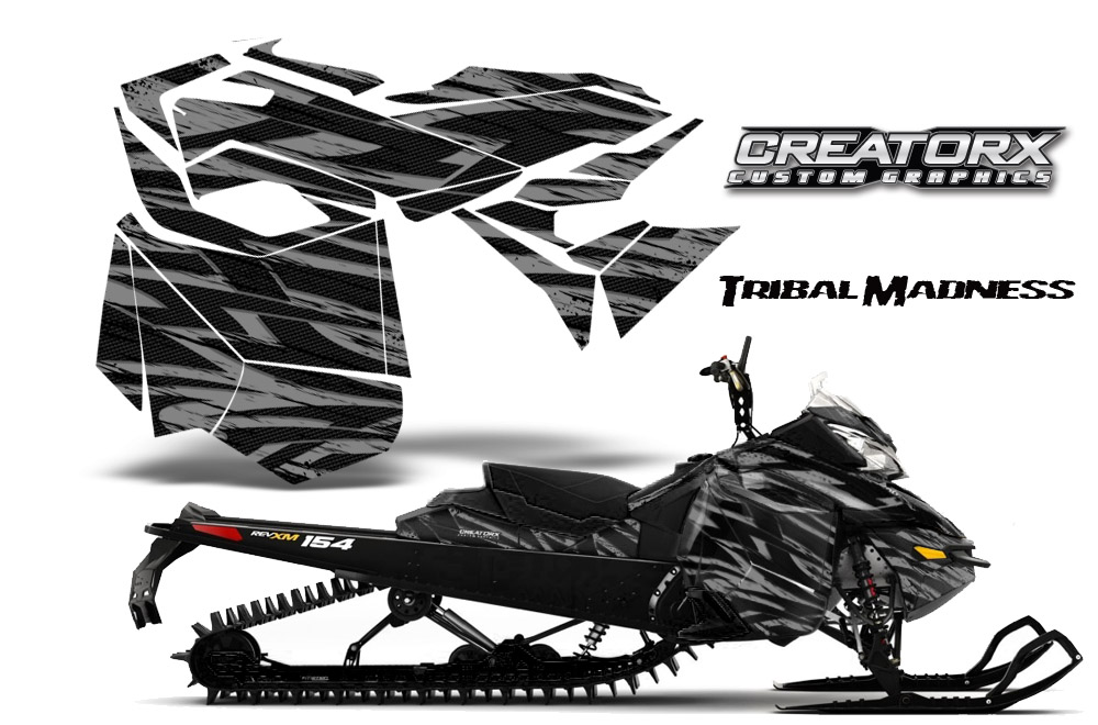 Skidoo Rev XM Graphics Kit Tribal Madness Silver BB